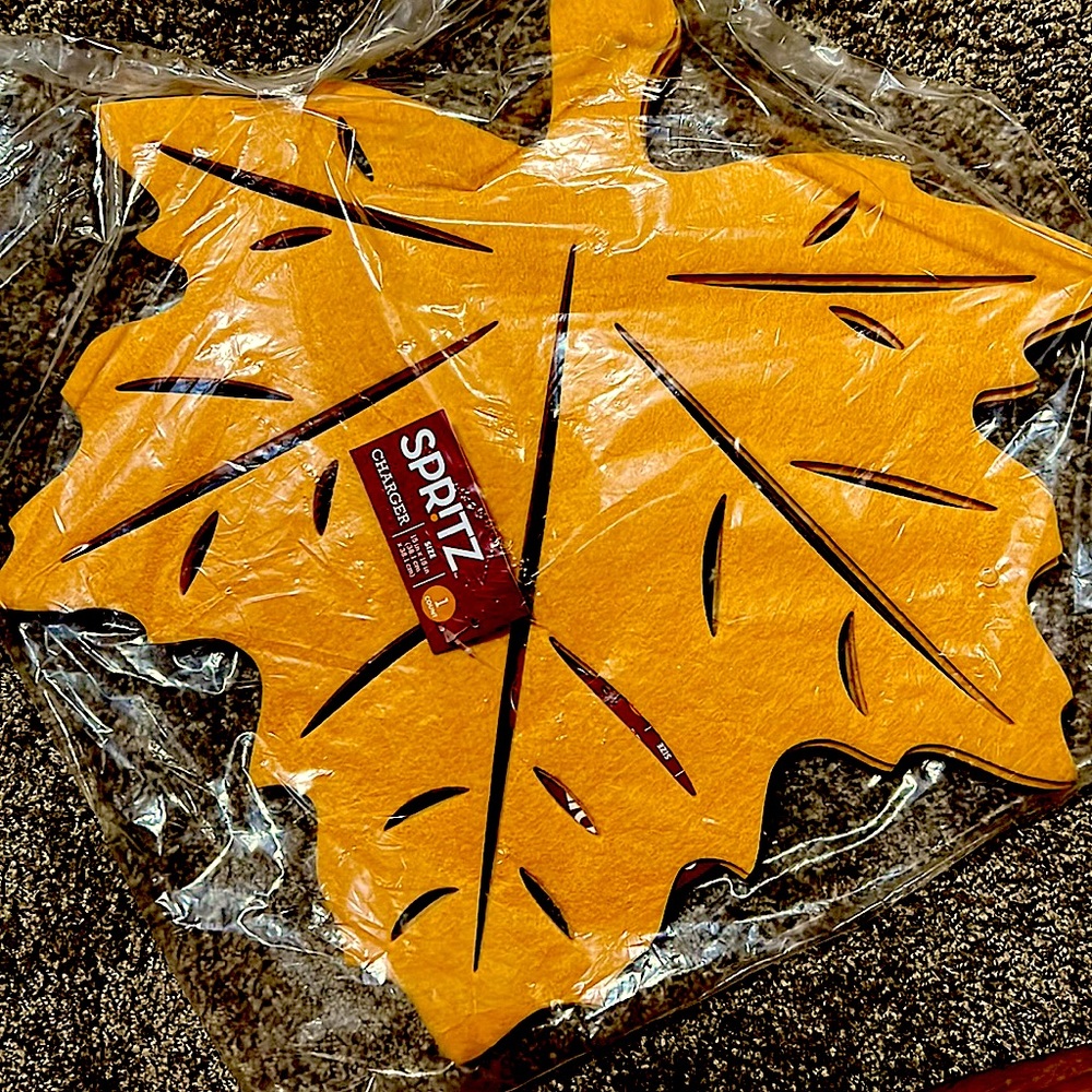 Maple leaves Felt Reversible placemats set of 4.